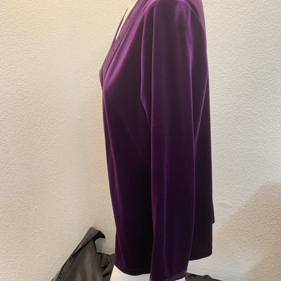 Quacker Factory purple velvet sequin jacket size M excellent condition - Picture 10 of 12